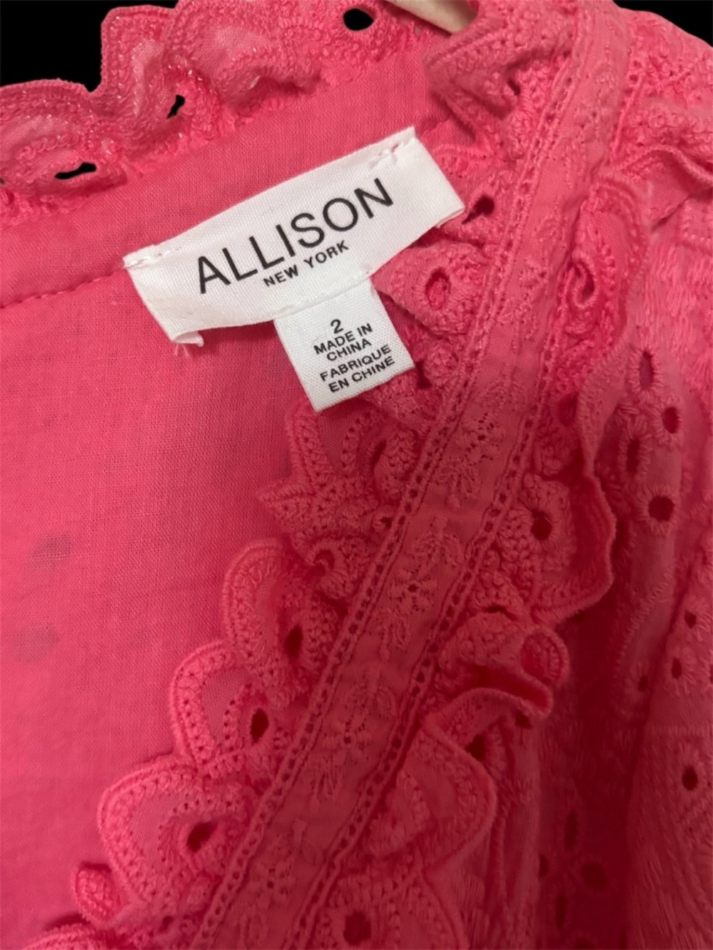 Pink Mini Dress - Eyelet Detail